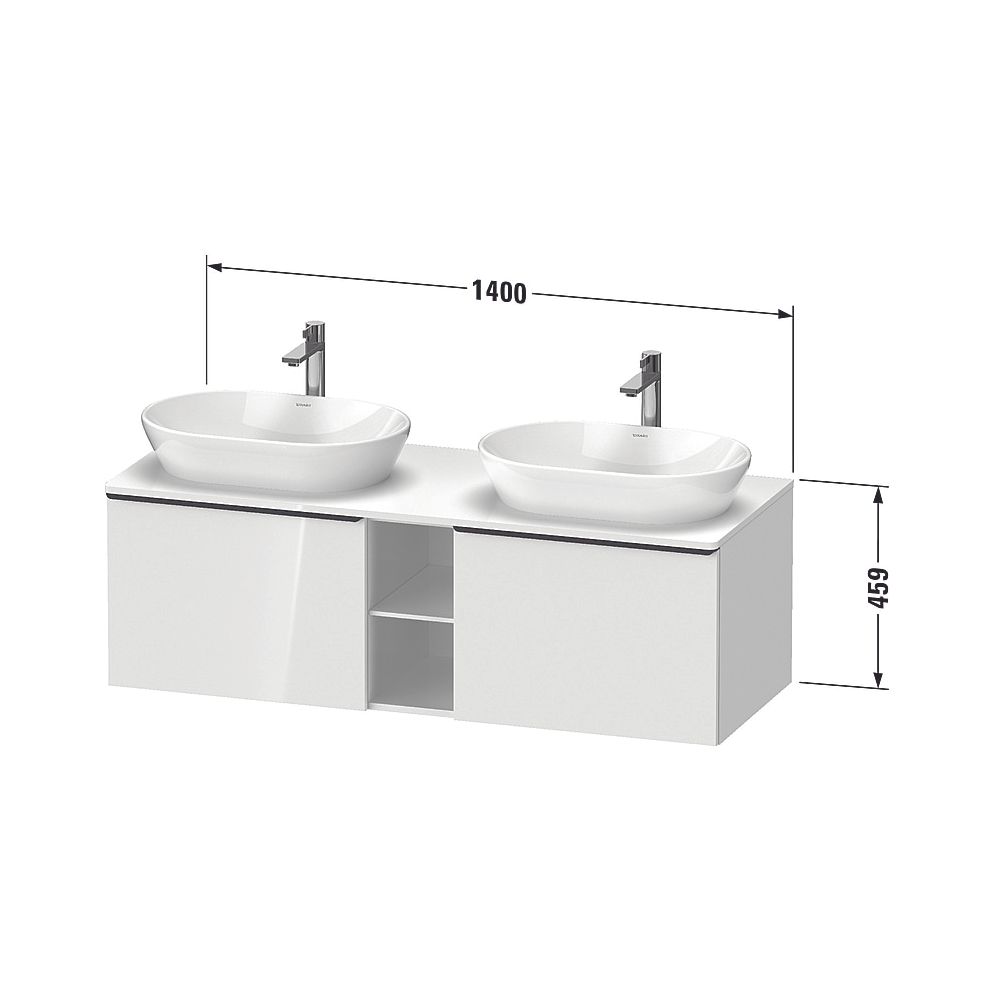 Duravit D-Neo Konsolenwaschtischunterbau wandh. 550x1400x459mm, B, Nusb.dunkel... DURAVIT-DE4950B04210000 4067116131529 (Abb. 2)