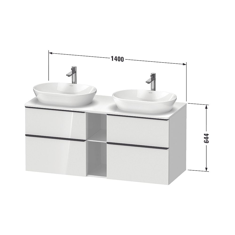 Duravit D-Neo Konsolenwaschtischunterbau wandh 550x1400x664mm R, Nusb.Matt mit... DURAVIT-DE4970R70790000 4067116150438 (Abb. 2)