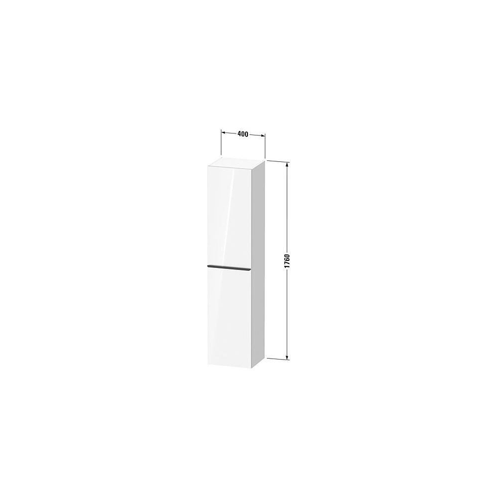 Duravit D-Neo Hochschrank Dekor 360x400x1760mm, Mattweiß, 1 Tür L, Griff Diama... DURAVIT-DE1328LBD180000 4067116124576 (Abb. 3)