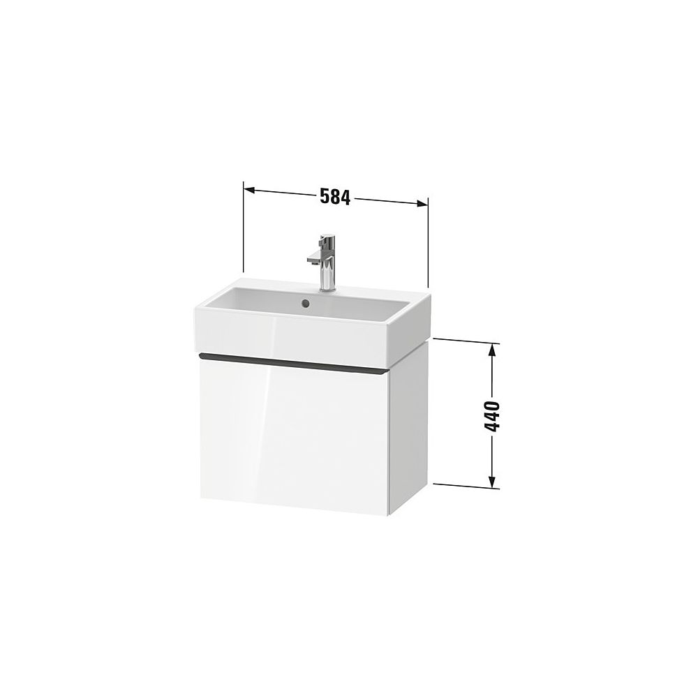 Duravit D-Neo Waschtischunterbau wandh. 372x584x440mm, Eiche Mattschwarz, Grif... DURAVIT-DE42290BD160000 4067116116298 (Abb. 3)