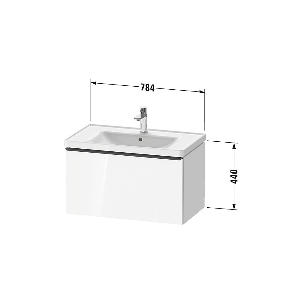 Duravit D-Neo Waschtischunterbau wandhäng. 452x784x440mm B, Eiche Marmoriert M... DURAVIT-DE42550BD550000 4067116346039 (Abb. 2)