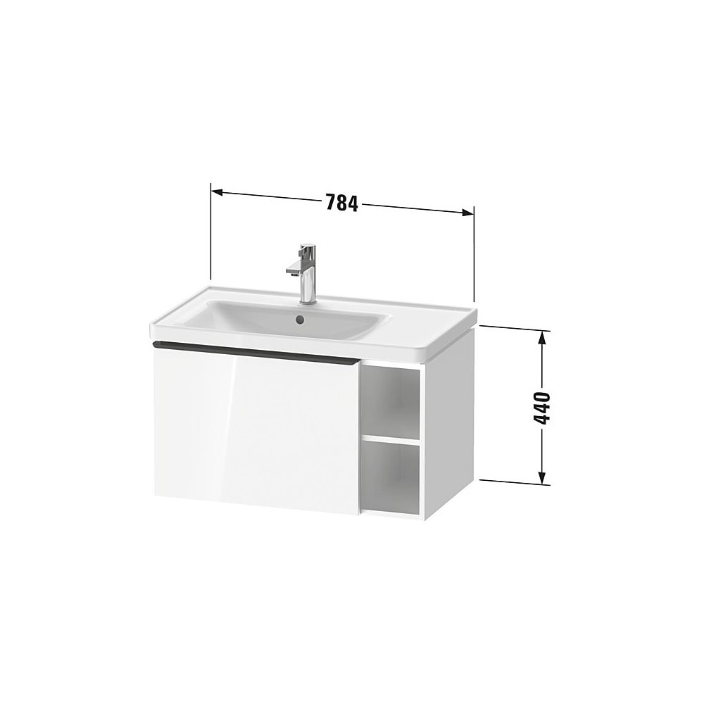 Duravit D-Neo Waschtischunterbau wandhäng. 452x784x440mm R Mattweiß, Griff Bro... DURAVIT-DE4258004180000 4067116125962 (Abb. 3)