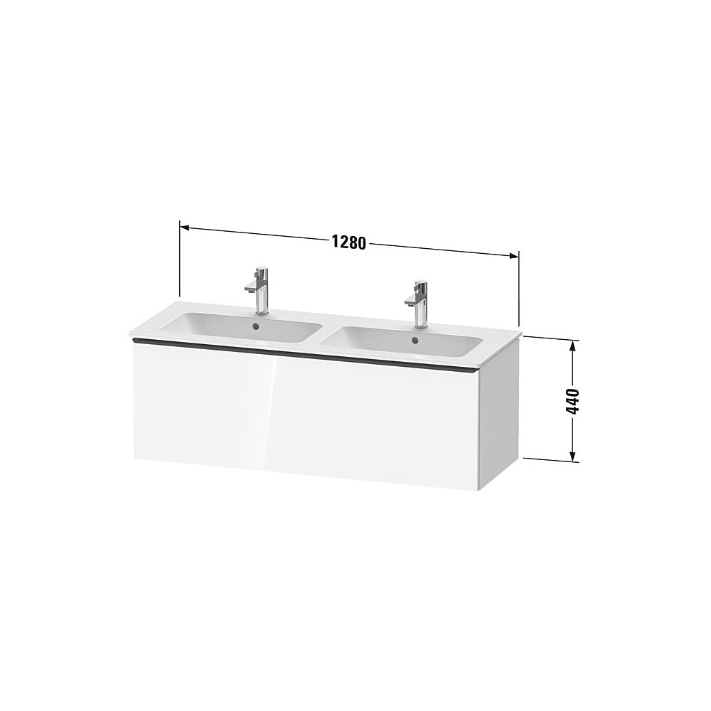 Duravit D-Neo Waschtischunterbau wandh. 462x1280x440mm, Eiche Marmoriert Matt,... DURAVIT-DE4265070550000 4067116347098 (Abb. 2)