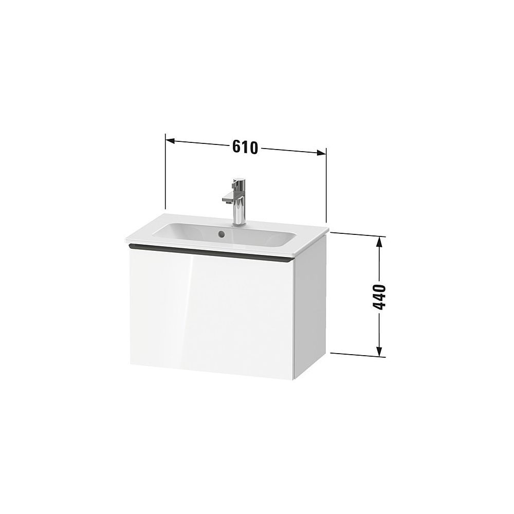Duravit D-Neo Waschtischunterbau wandh. 372x610x440mm, Compact Eiche Mar. Matt... DURAVIT-DE4268010550000 4067116347135 (Abb. 2)