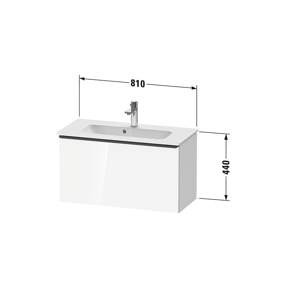 Duravit D-Neo Waschtischunterbau wandh. 372x810x440mm, Compact Natur Eiche Mat... DURAVIT-DE4269004300000 4067116126860 (Abb. 3)
