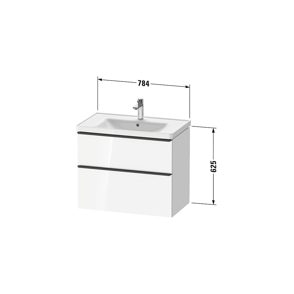 Duravit D-Neo Waschtischunterbau wandhäng. 452x784x625mm Eiche Marmoriert Matt... DURAVIT-DE4355010550000 4067116347944 (Abb. 2)