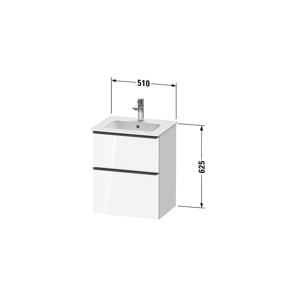 Duravit D-Neo Waschtischunterbau wandh. 402x510x625mm Eiche Marmoriert Matt, G... DURAVIT-DE43600BD550000 4067116348255 (Abb. 2)