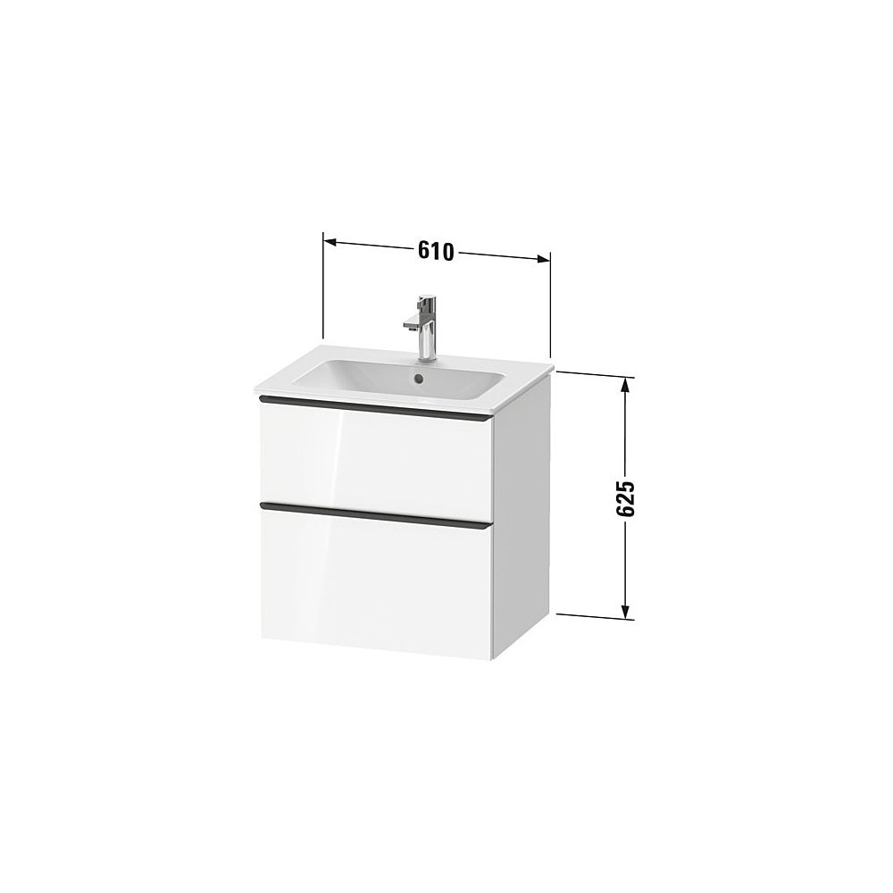 Duravit D-Neo Waschtischunterbau wandh. 462x610x625mm Eiche Marmoriert Matt, G... DURAVIT-DE4361010550000 4067116348279 (Abb. 2)