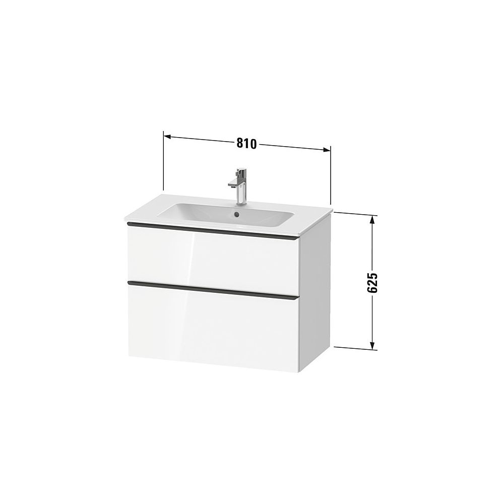 Duravit D-Neo Waschtischunterbau wandhäng. 462x810x625mm Eiche Marmoriert Matt... DURAVIT-DE4362010550000 4067116348347 (Abb. 2)