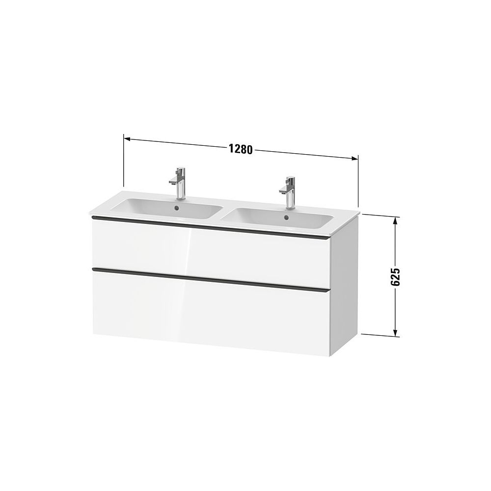 Duravit D-Neo Waschtischunterbau wandhäng. 462x1280x625mm Eiche Marmoriert Mat... DURAVIT-DE43650BD550000 4067116348545 (Abb. 2)