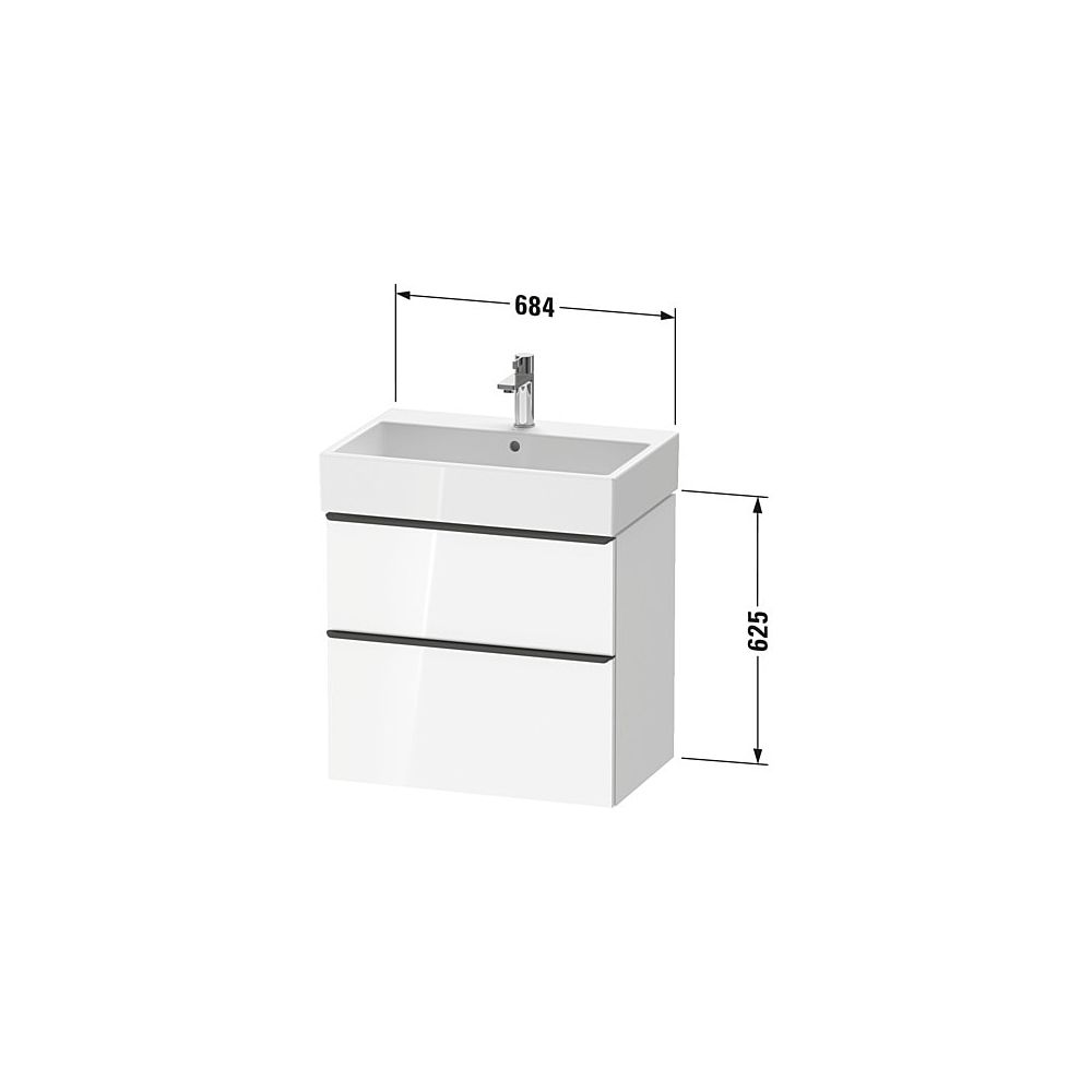 Duravit D-Neo Waschtischunterbau wandh. 442x684x625mm Eiche Marmoriert Matt, G... DURAVIT-DE4372010550000 4067116348866 (Abb. 2)