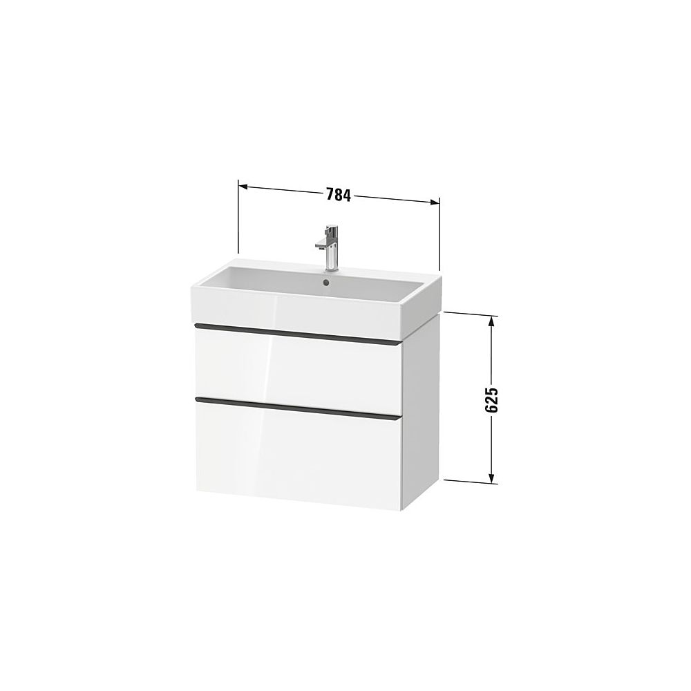 Duravit D-Neo Waschtischunterbau wandh. 442x784x625mm Eiche Marmoriert Matt, G... DURAVIT-DE4373010550000 4067116348903 (Abb. 2)