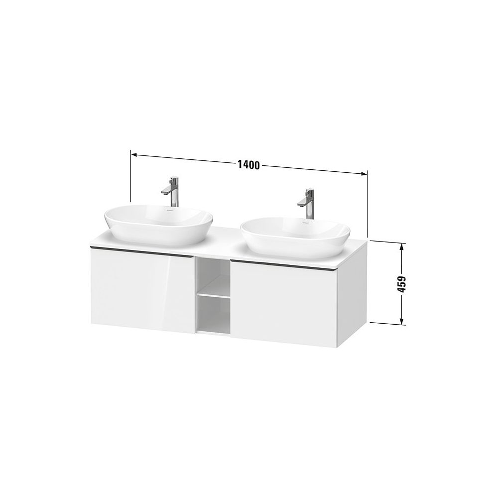 Duravit D-Neo Konsolenwaschtischunterbau wandh. 550x1400x459mm, B, Nusb.dunkel... DURAVIT-DE4950B04210000 4067116131529 (Abb. 3)