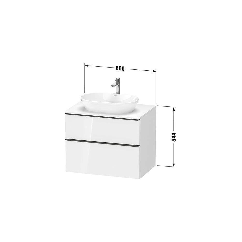 Duravit D-Neo Konsolenwaschtischunterbau wandh 550x800x664mm Eiche Marmoriert ... DURAVIT-DE49670BD550000 4067116349986 (Abb. 2)