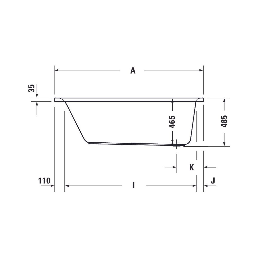 Duravit D-Neo Badewanne 485x750x1700mm, 234l, Weiß glänzend, Rechteckig, Einb... DURAVIT-700479000000000 4063382130259 (Abb. 20)