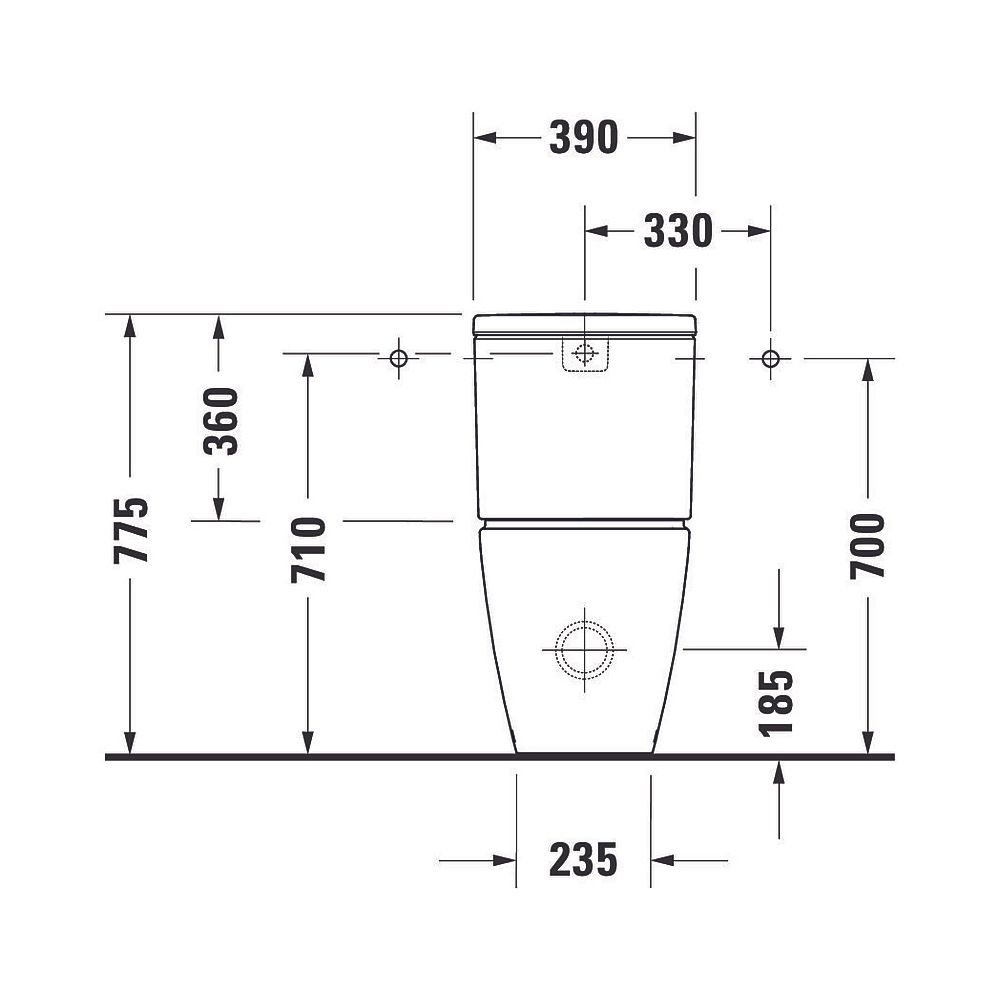 Duravit D-Neo Stand WC für Kombination 650x370x415mm, Weiß Hochglanz, 4/2l, Tiefsp... DURAVIT-2002090000 4063382016065 (Abb. 25)