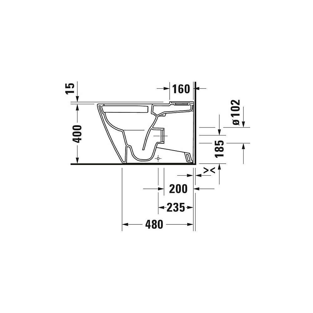 Duravit D-Neo Stand WC für Kombination 650x370x415mm, Weiß Hochglanz, 4/2l, Tiefsp... DURAVIT-2002090000 4063382016065 (Abb. 34)
