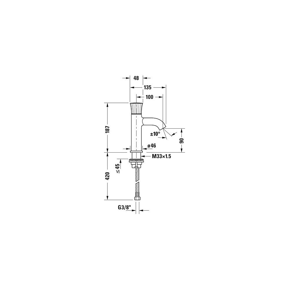 Duravit White Tulip Einhebel-Waschtischmischer S, Chrom, 5l/min, Hebelgriff, Ausl... DURAVIT-WT1010002010 8000177309137 (Abb. 9)