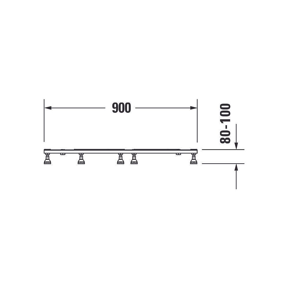Duravit Fußgestell 800x900x80-100mm für Stonetto Duschwannen... DURAVIT-791100000000000 4063382040589 (Abb. 3)