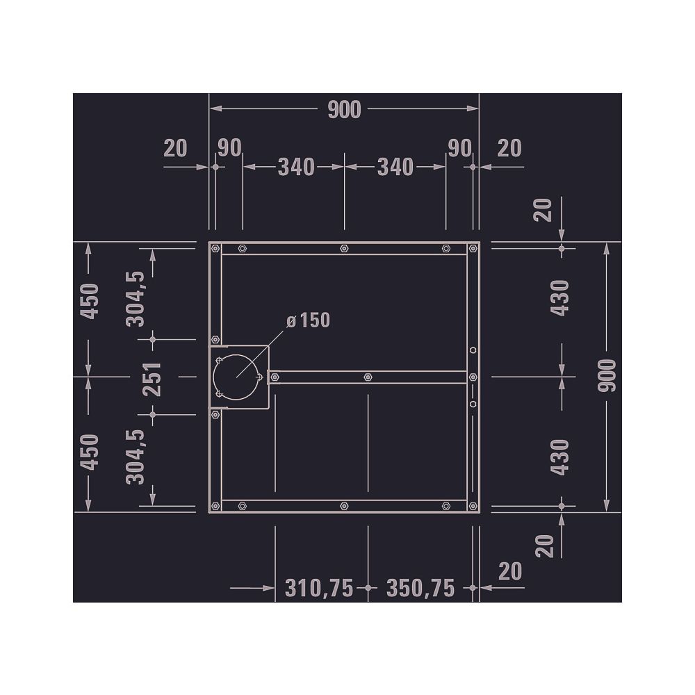 Duravit Fußgestell 900x900x80-100mm für Stonetto Duschwannen... DURAVIT-791101000000000 4063382031273 (Abb. 2)