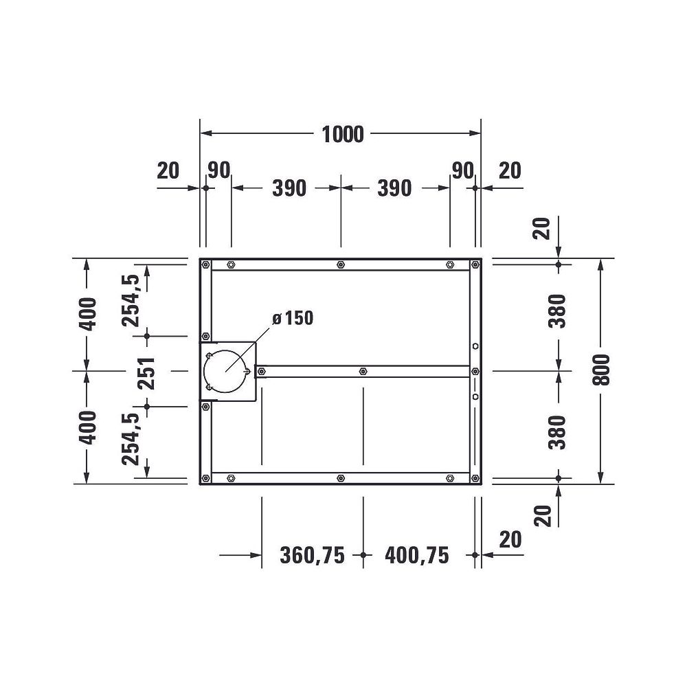 Duravit Fußgestell 800x1000x80-100mm für Stonetto Duschwannen... DURAVIT-791102000000000 4063382031280 (Abb. 2)