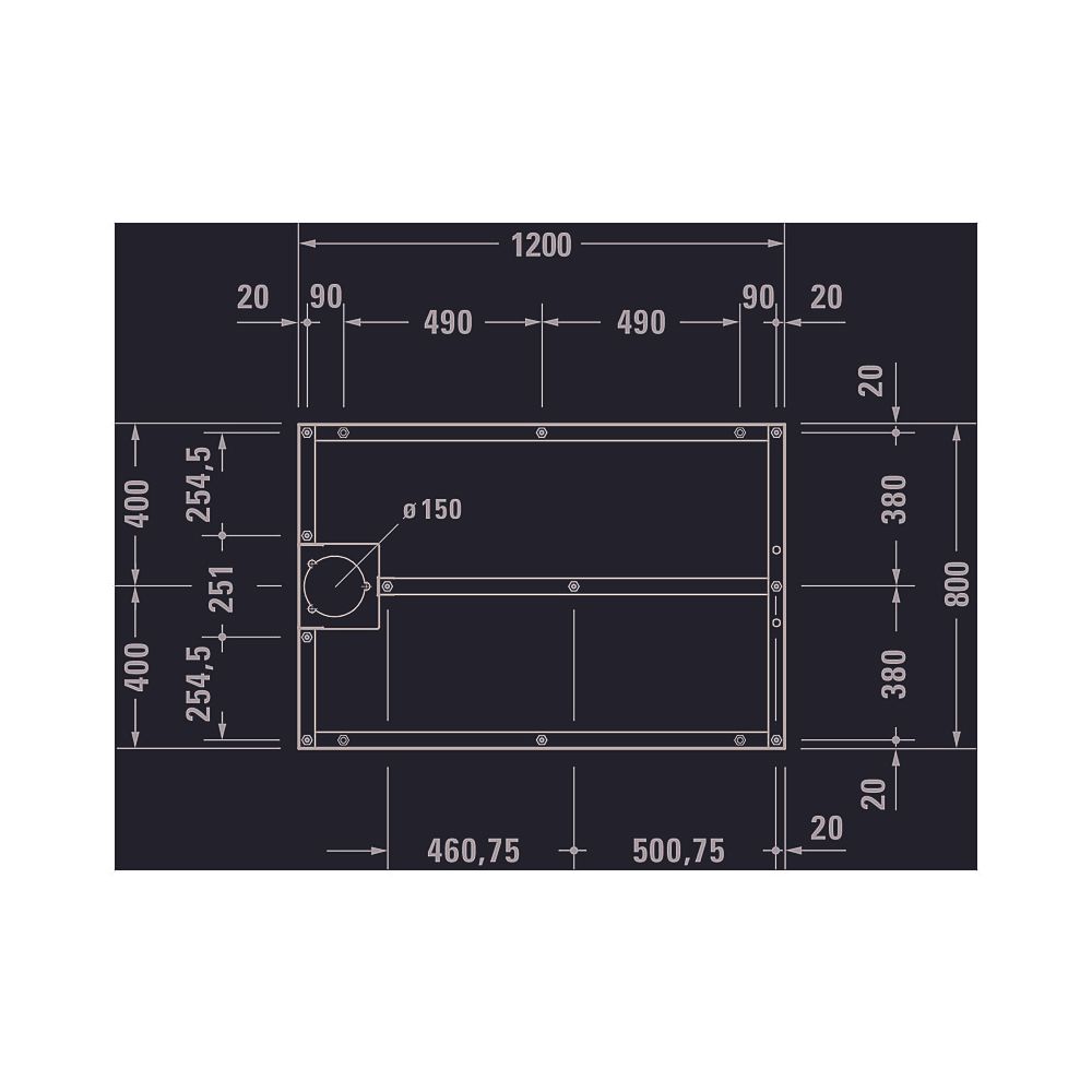 Duravit Fußgestell 800x1200x80-100mm für Stonetto Duschwannen... DURAVIT-791105000000000 4063382031310 (Abb. 2)