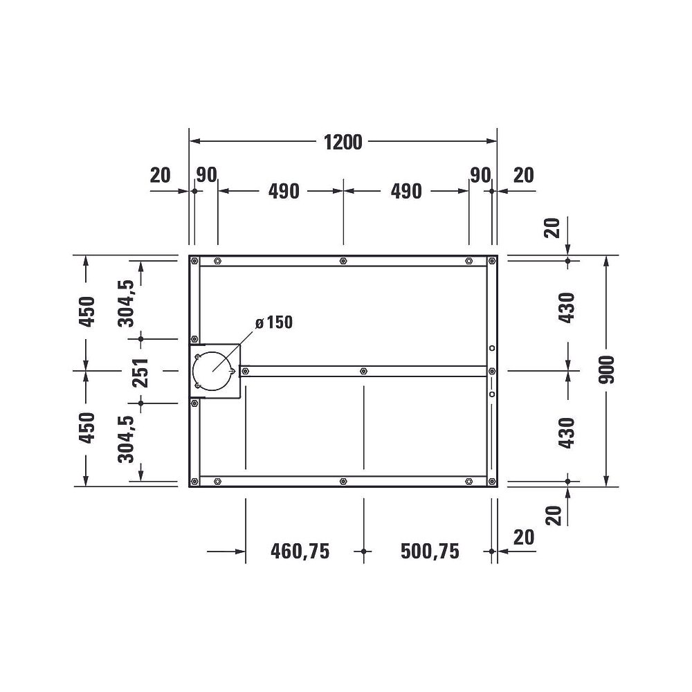 Duravit Fußgestell 900x1200x80-100mm für Stonetto Duschwannen... DURAVIT-791106000000000 4063382031327 (Abb. 2)