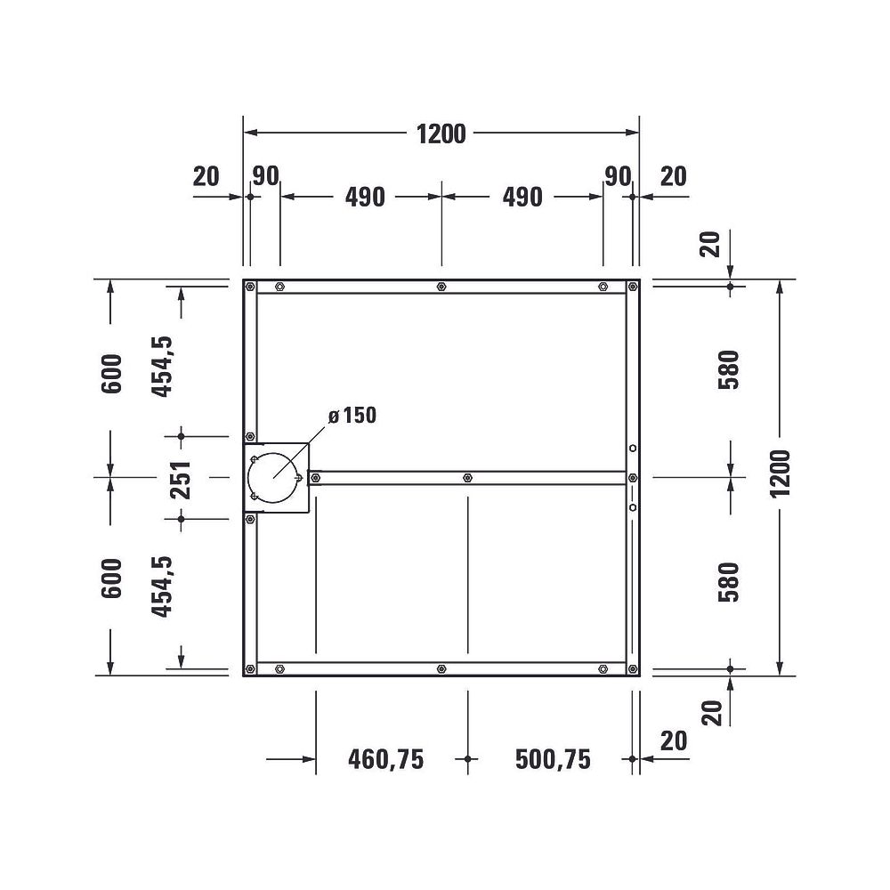 Duravit Fußgestell 1200x1200x80-100mm für Stonetto Duschwannen... DURAVIT-791108000000000 4063382031341 (Abb. 2)