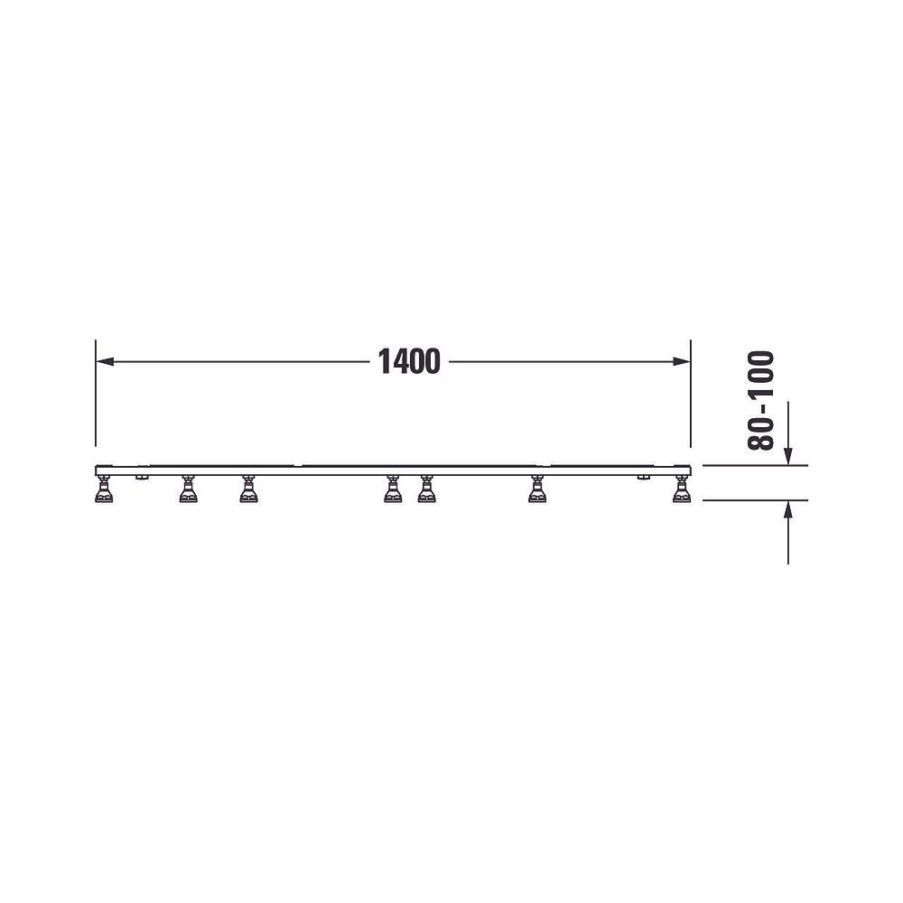 Duravit Fußgestell 800x1400x80-100mm für Stonetto Duschwannen... DURAVIT-791109000000000 4063382031358 (Abb. 3)