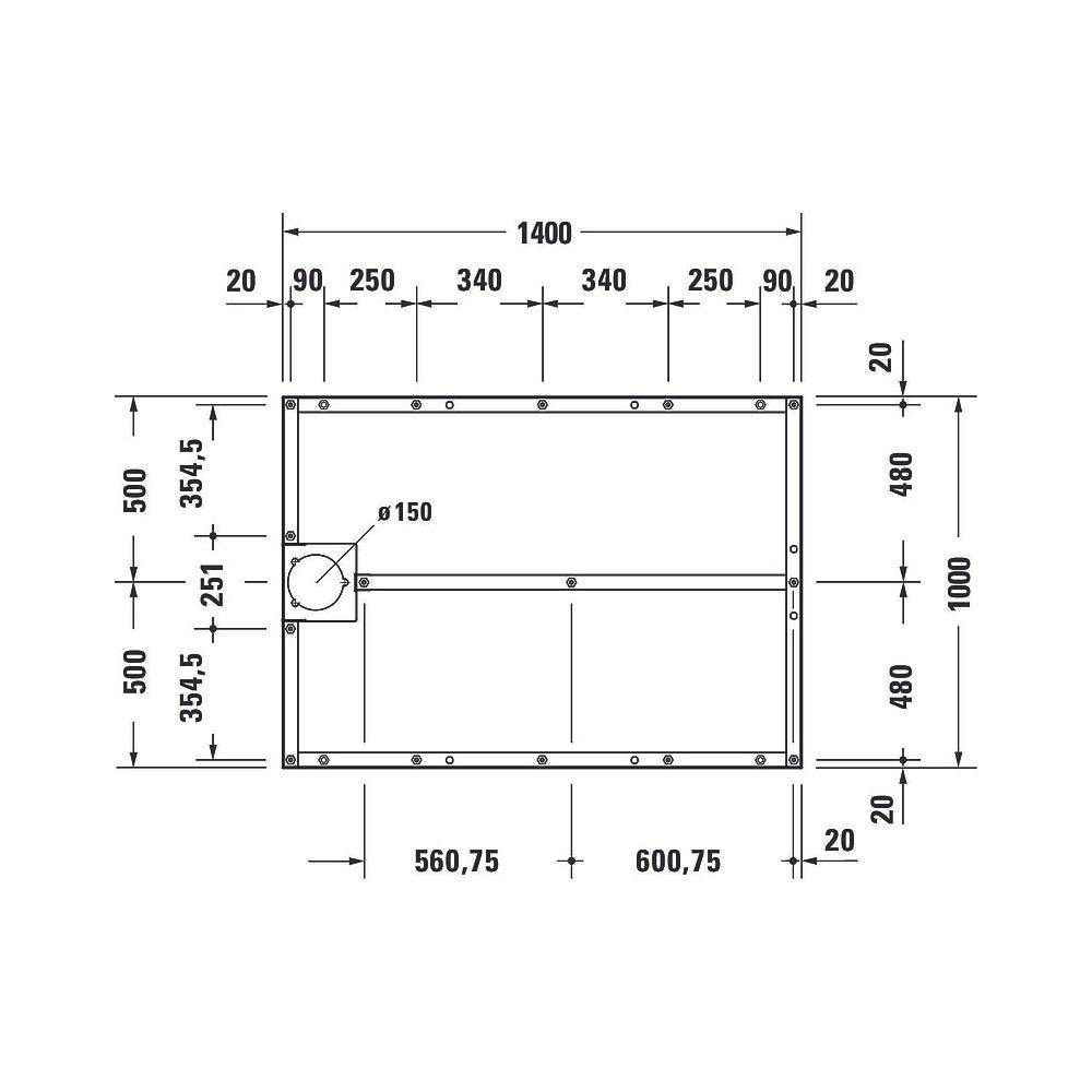 Duravit Fußgestell 1000x1400x80-100mm für Stonetto Duschwannen... DURAVIT-791111000000000 4063382031372 (Abb. 2)