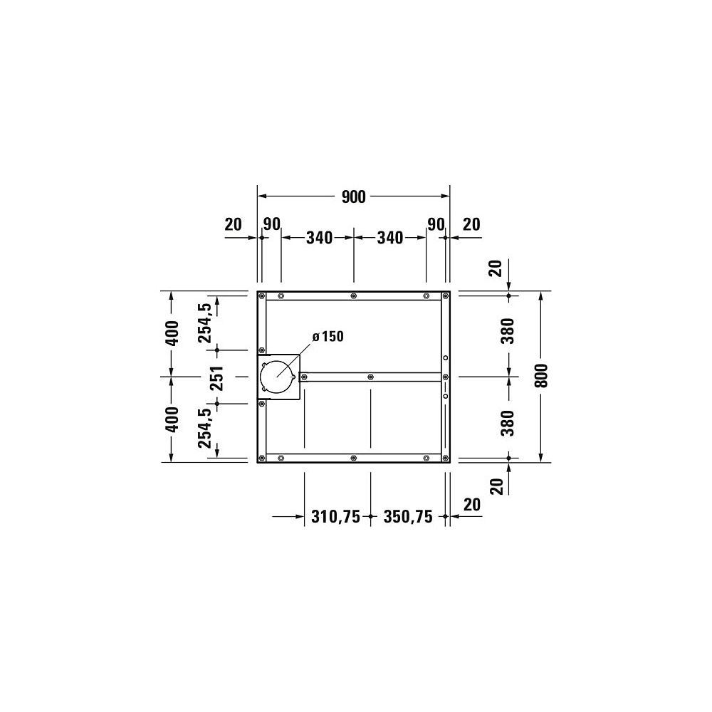 Duravit Fußgestell 800x900x80-100mm für Stonetto Duschwannen... DURAVIT-791100000000000 4063382040589 (Abb. 4)