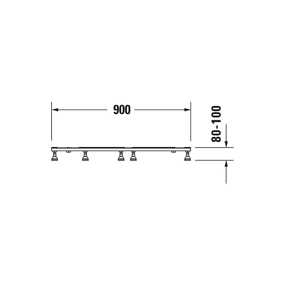 Duravit Fußgestell 800x900x80-100mm für Stonetto Duschwannen... DURAVIT-791100000000000 4063382040589 (Abb. 5)