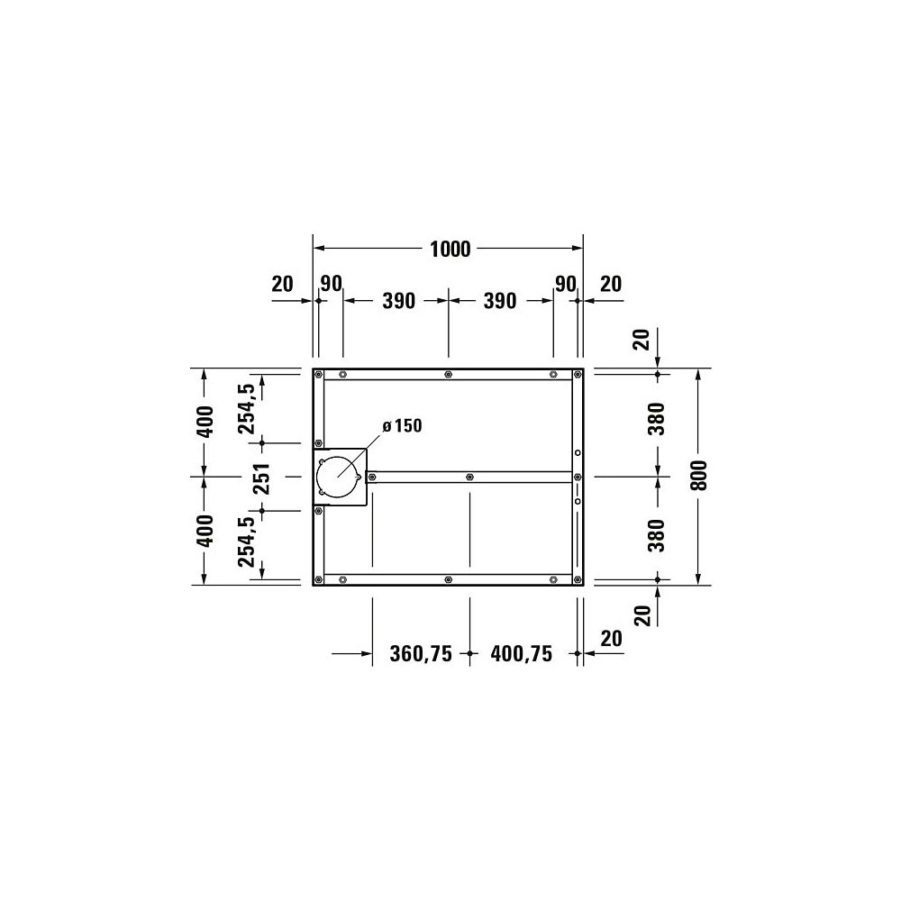 Duravit Fußgestell 800x1000x80-100mm für Stonetto Duschwannen... DURAVIT-791102000000000 4063382031280 (Abb. 4)