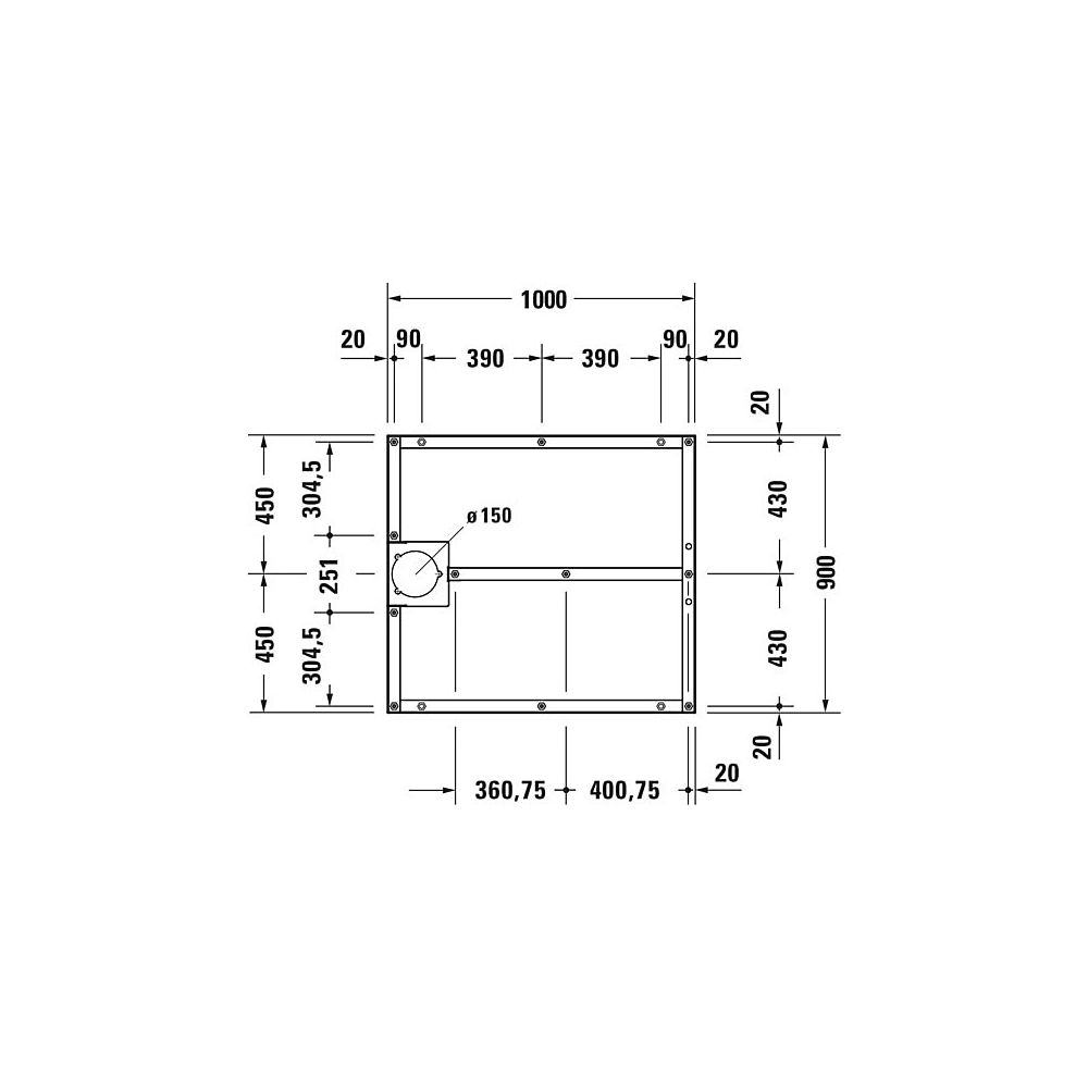 Duravit Fußgestell 900x1000x80-100mm für Stonetto Duschwannen... DURAVIT-791103000000000 4063382031297 (Abb. 4)