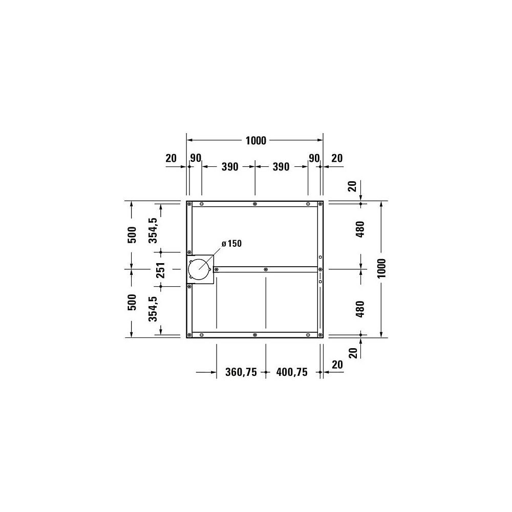 Duravit Fußgestell 1000x1000x80-100mm für Stonetto Duschwannen... DURAVIT-791104000000000 4063382031303 (Abb. 4)