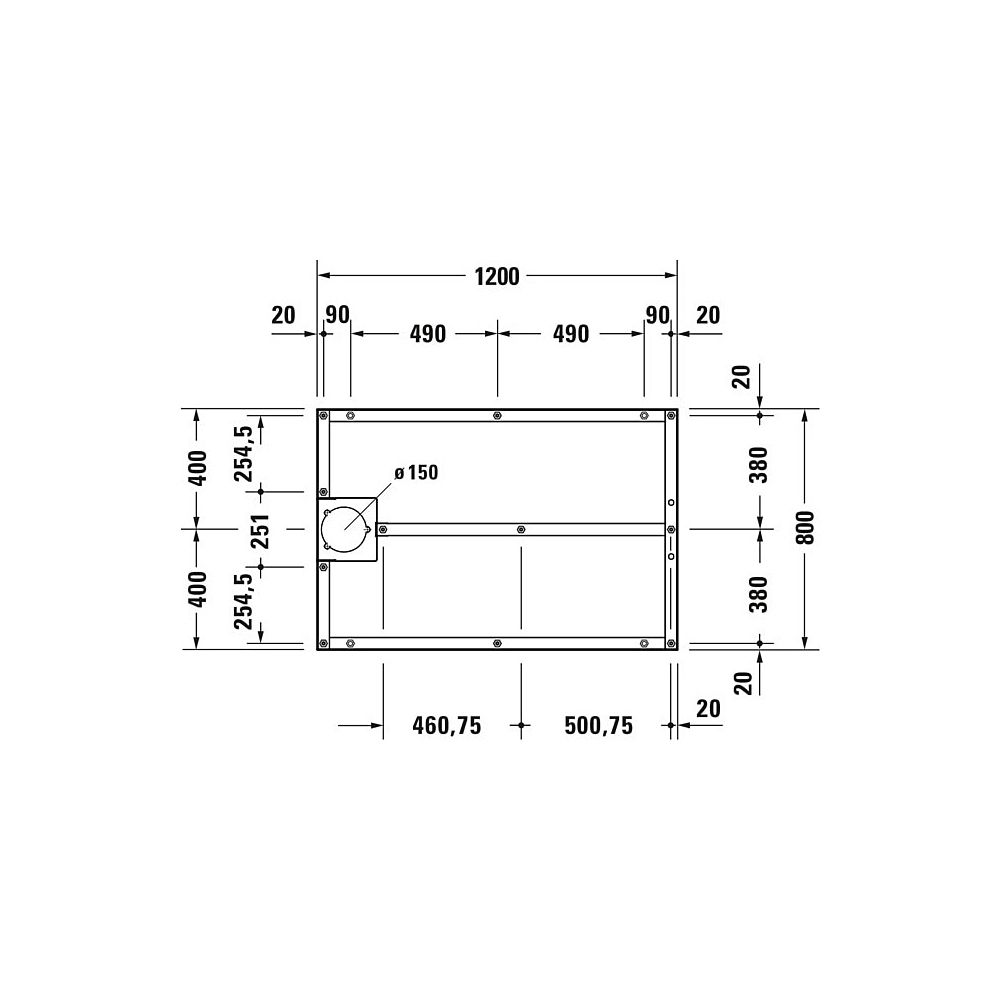 Duravit Fußgestell 800x1200x80-100mm für Stonetto Duschwannen... DURAVIT-791105000000000 4063382031310 (Abb. 4)