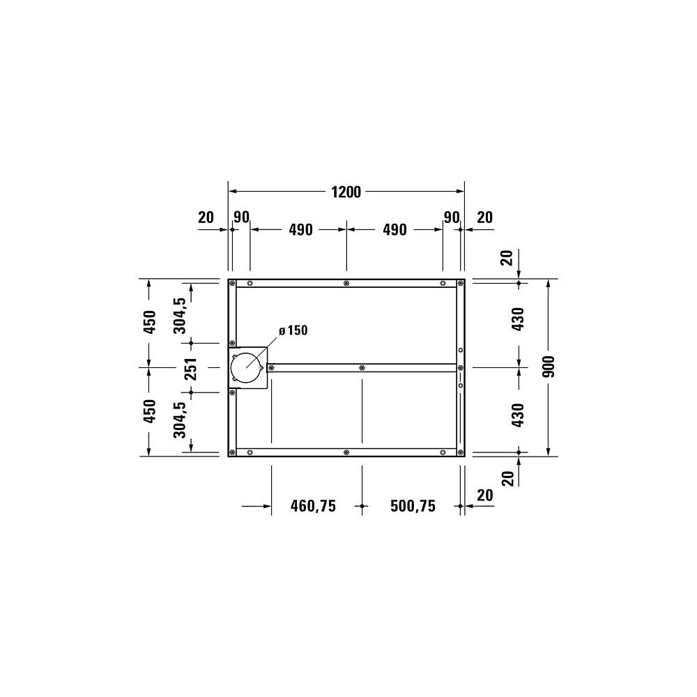 Duravit Fußgestell 900x1200x80-100mm für Stonetto Duschwannen... DURAVIT-791106000000000 4063382031327 (Abb. 4)