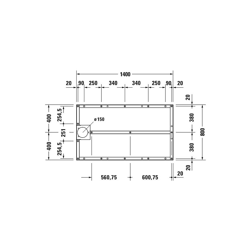 Duravit Fußgestell 800x1400x80-100mm für Stonetto Duschwannen... DURAVIT-791109000000000 4063382031358 (Abb. 4)