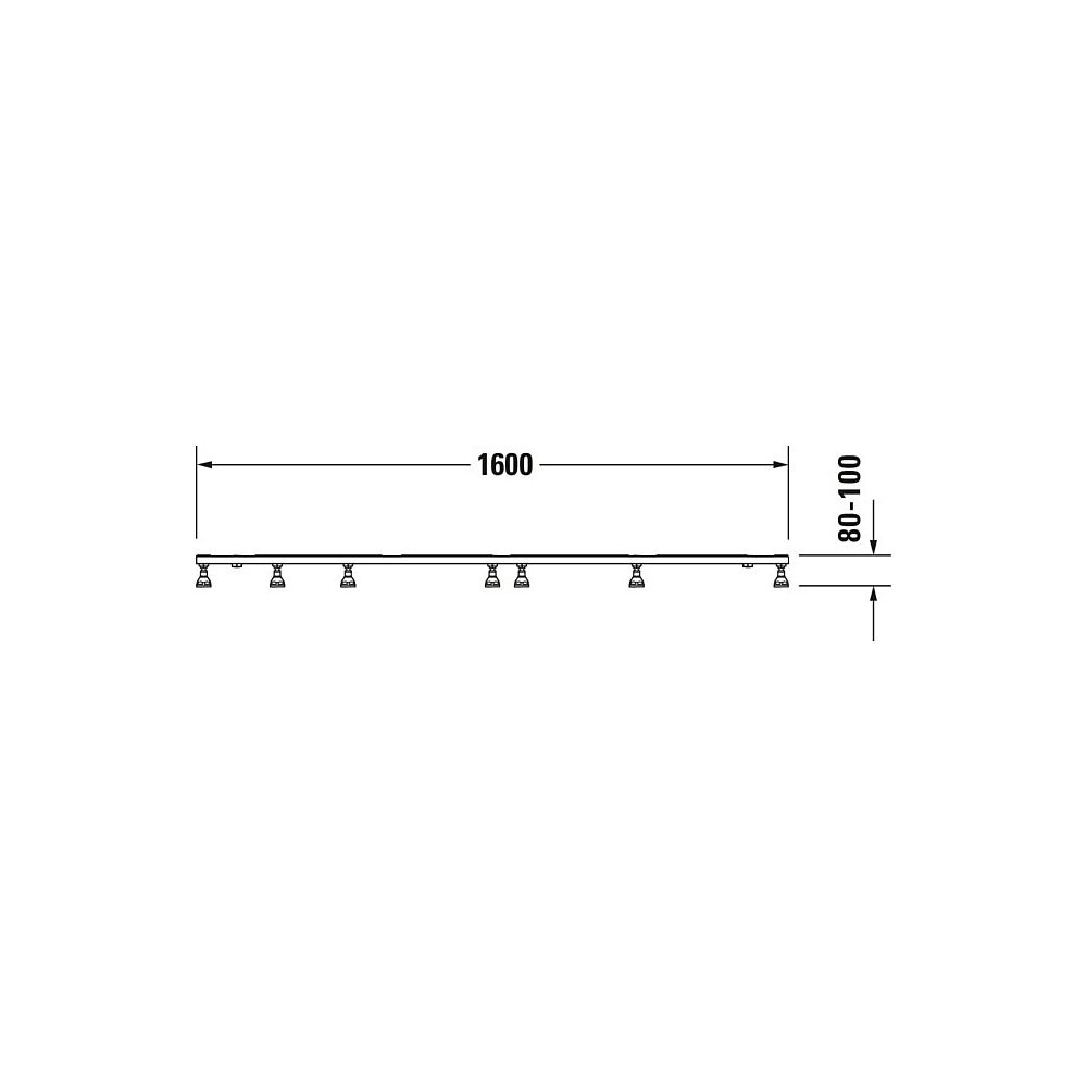 Duravit Fußgestell 1000x1600x80-100mm für Stonetto Duschwannen... DURAVIT-791113000000000 4063382031396 (Abb. 5)
