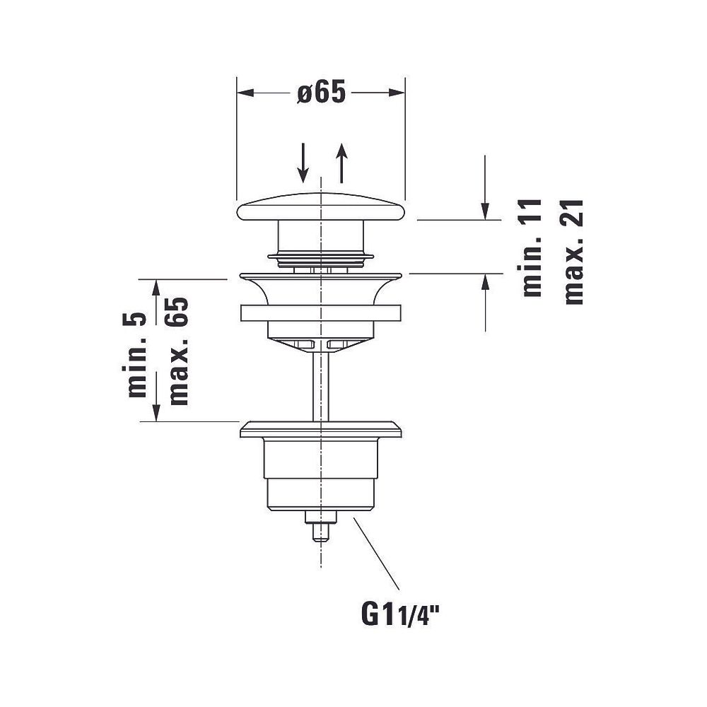 Duravit Push-open Ventil Universal, Anthrazit Matt, mitt keramischer Ventilabdeckha... DURAVIT-0050791300 4053424894546 (Abb. 2)