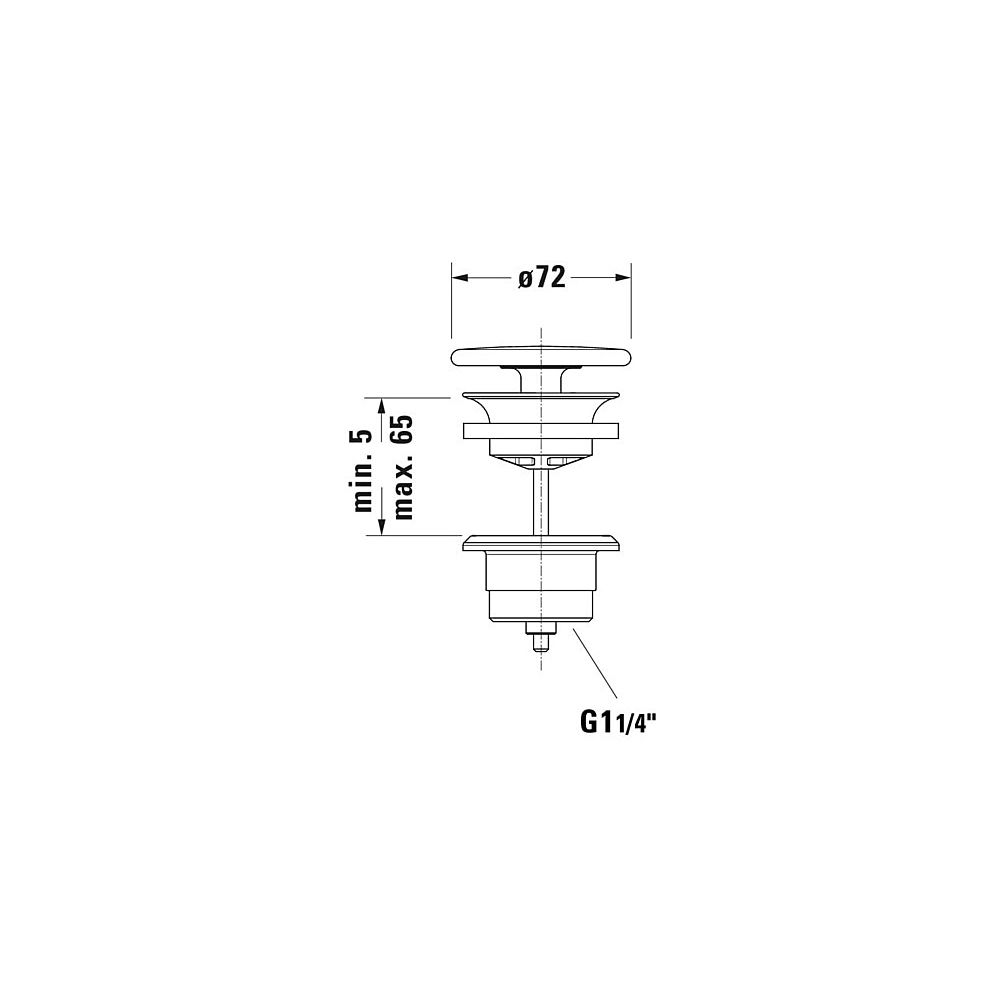 Duravit Universal Schaftventil, Weiß glänzend, Waschtisch ohne ÜL, Keramik Ventilab... DURAVIT-0050750000 4053424116464 (Abb. 3)