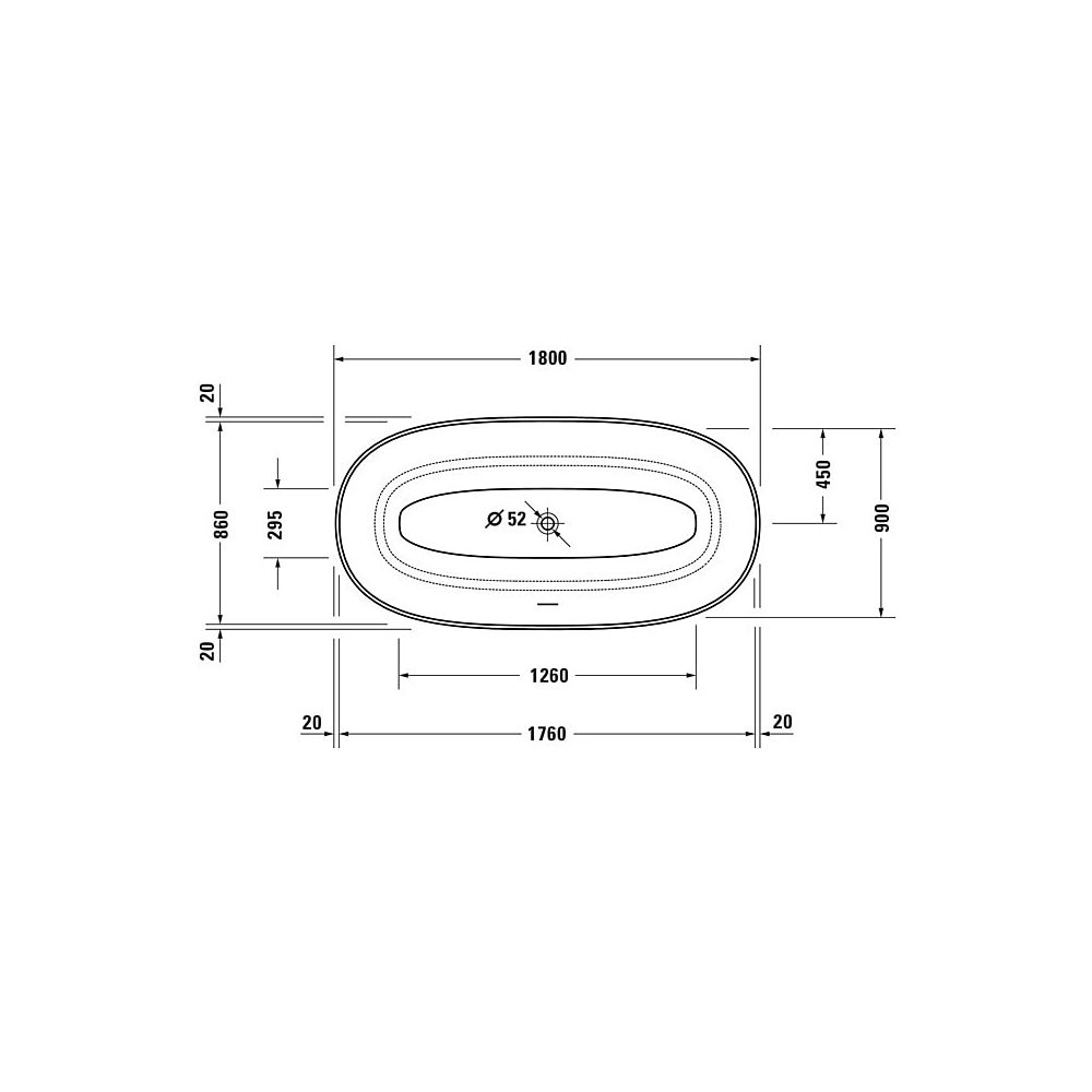 Duravit White Tulip Badewanne 630x900x1800mm, 280l, Weiß glänzend, Oval, Freis... DURAVIT-700469000000000 4063382101792 (Abb. 8)
