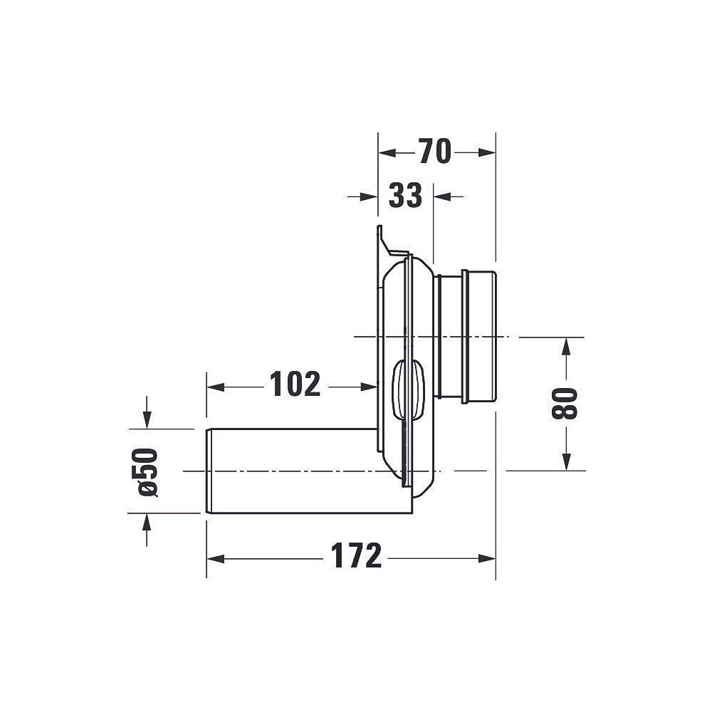 Duravit Absaugesiphon für Urinal ME by Starck Abgang waagerecht, verdeckt... DURAVIT-0051130000 4053424057316 (Abb. 2)