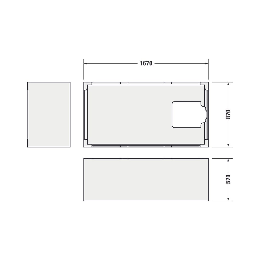 Duravit Starck Badewannenträger 870x1670x570mm, Rechteckig, gerade Seitenwand ... DURAVIT-791445000000000 4021534823879 (Abb. 2)