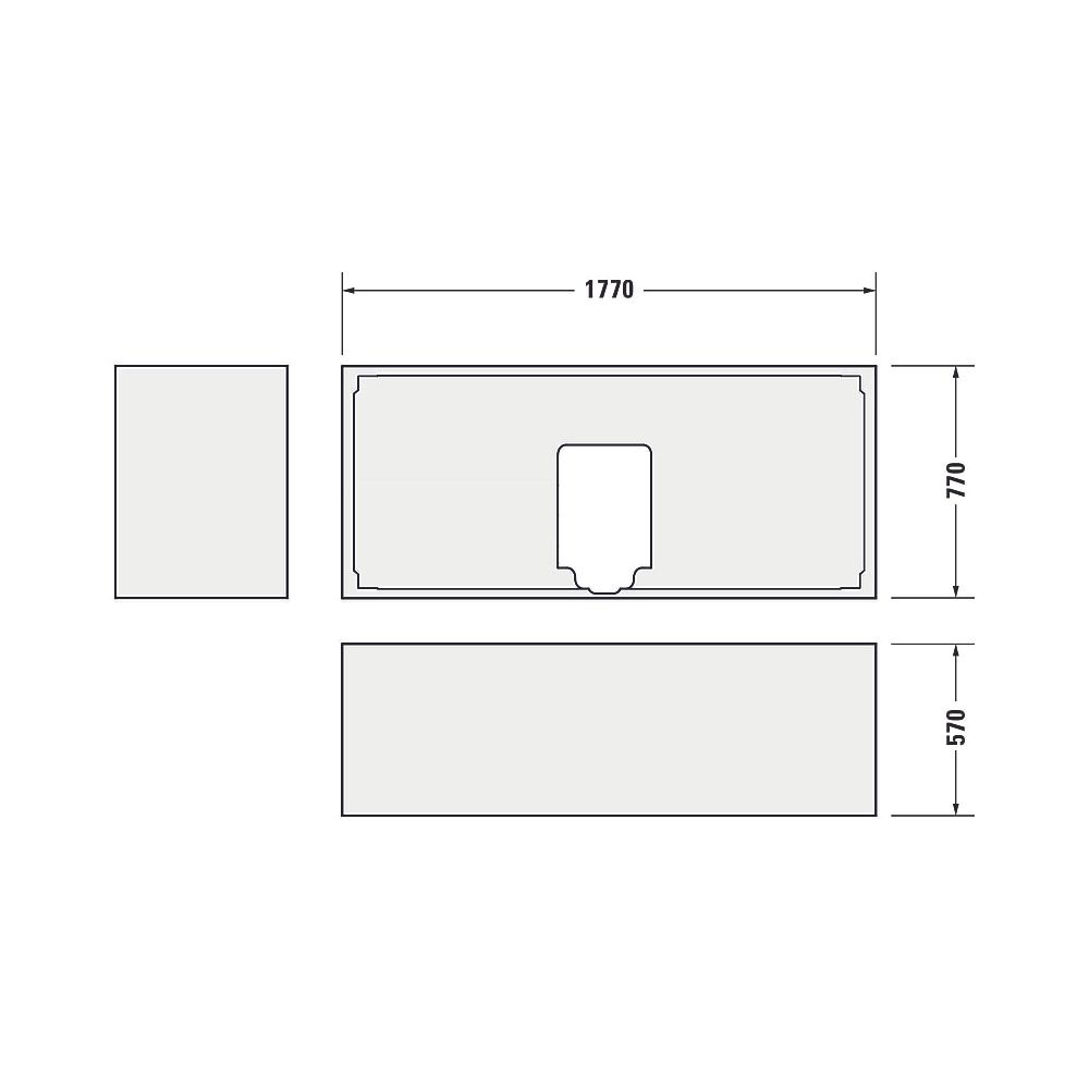 Duravit Starck Badewannenträger 770x1770x570mm, Rechteckig, gerade Seitenwand ... DURAVIT-791446000000000 4021534823886 (Abb. 2)