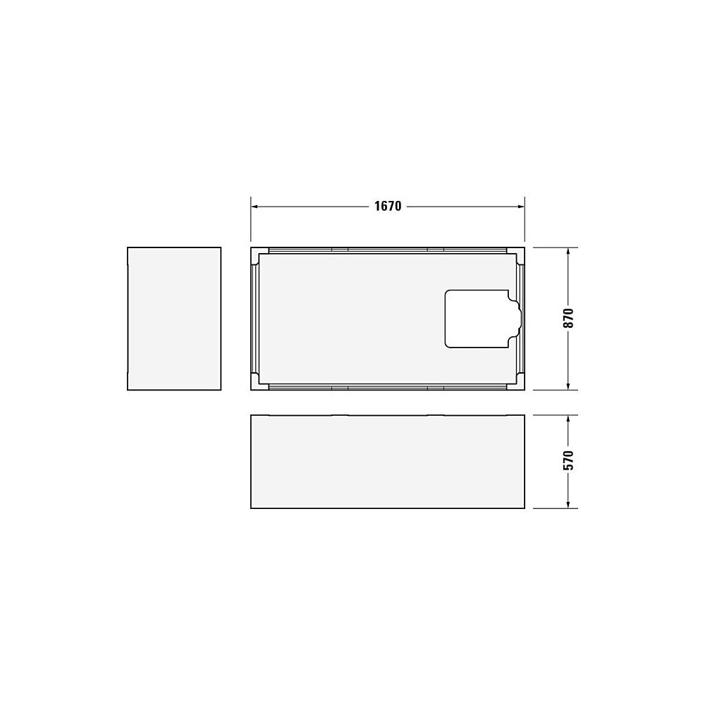 Duravit Starck Badewannenträger 870x1670x570mm, Rechteckig, gerade Seitenwand ... DURAVIT-791445000000000 4021534823879 (Abb. 3)