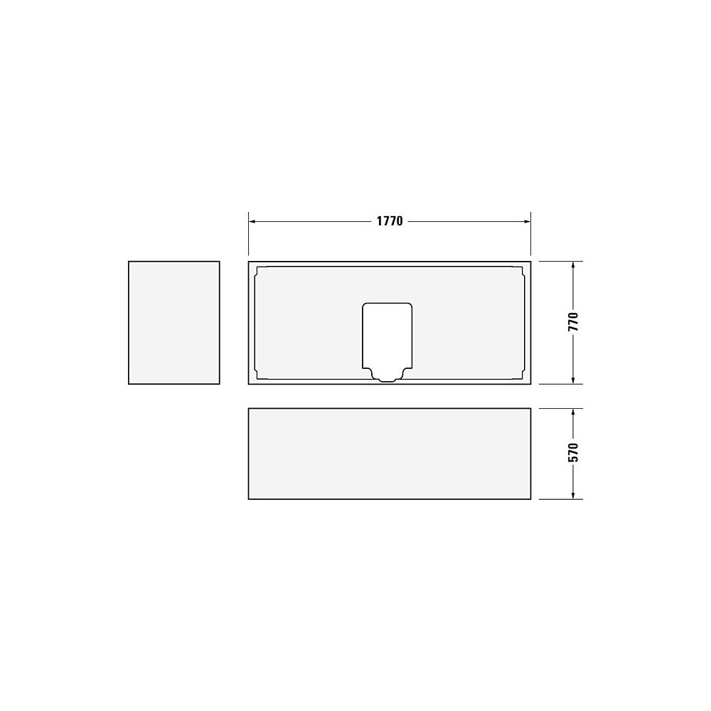 Duravit Starck Badewannenträger 770x1770x570mm, Rechteckig, gerade Seitenwand ... DURAVIT-791446000000000 4021534823886 (Abb. 3)