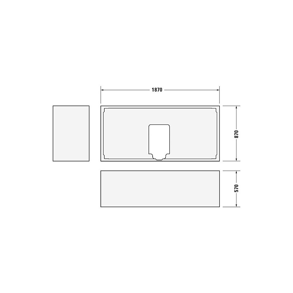 Duravit Starck Badewannenträger 870x1870x570mm, Rechteckig, gerade Seitenwand ... DURAVIT-791448000000000 4021534823824 (Abb. 3)