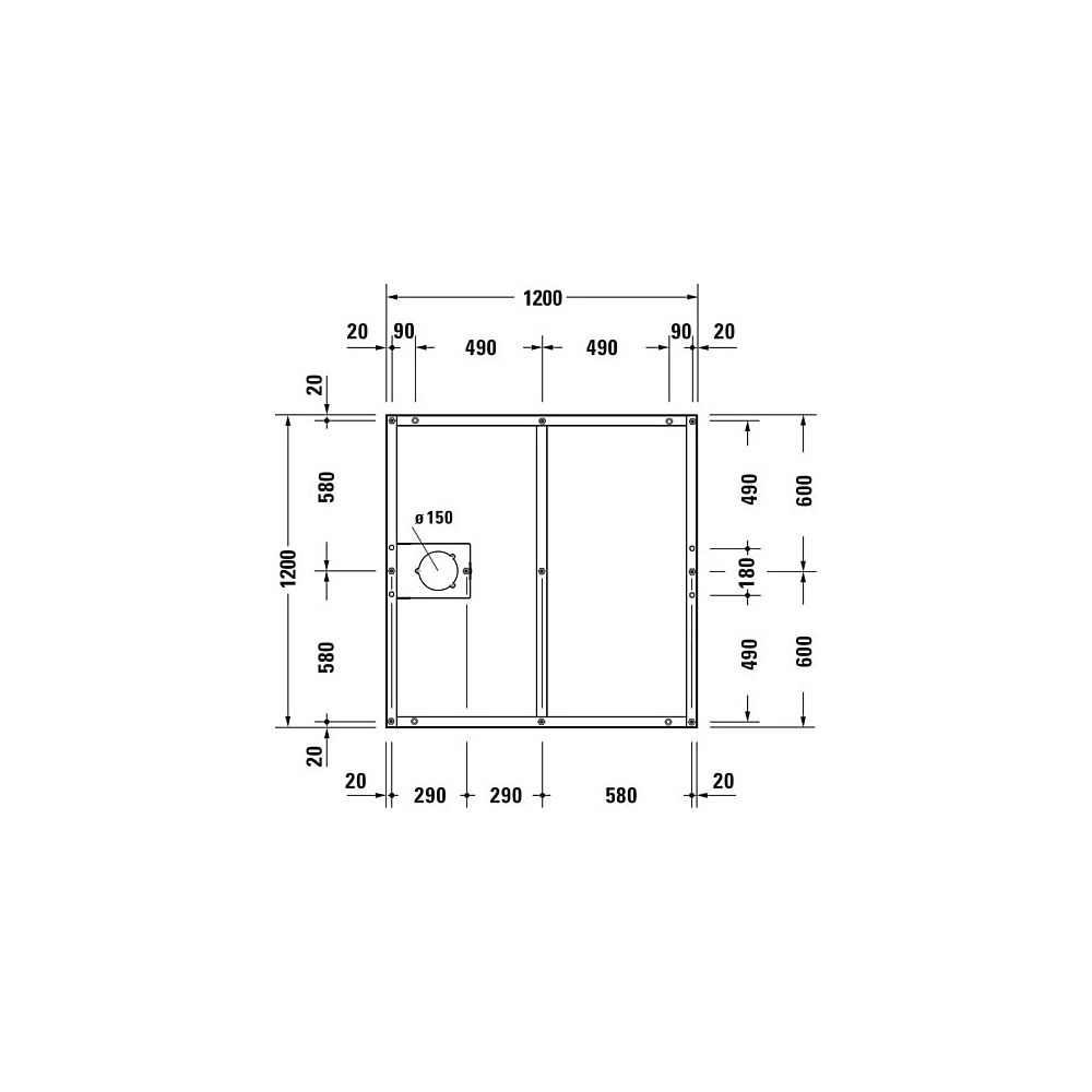Duravit Fußgestell 1200x1200x85-100mm für Tempano Duschwannen... DURAVIT-791376000000000 4053424893983 (Abb. 2)