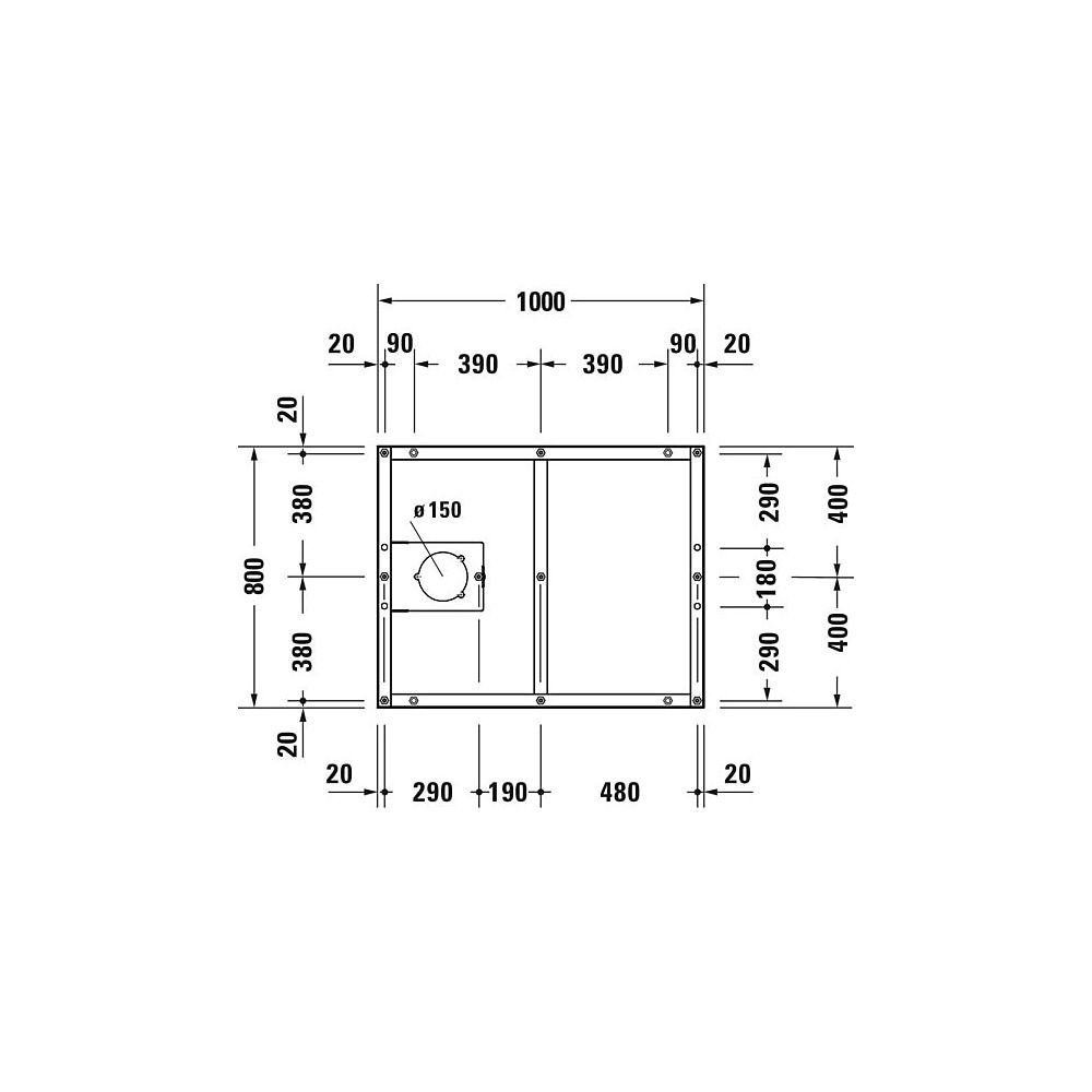 Duravit Fußgestell 800x1000x85-100mm für Tempano Duschwannen... DURAVIT-791380000000000 4053424894027 (Abb. 2)